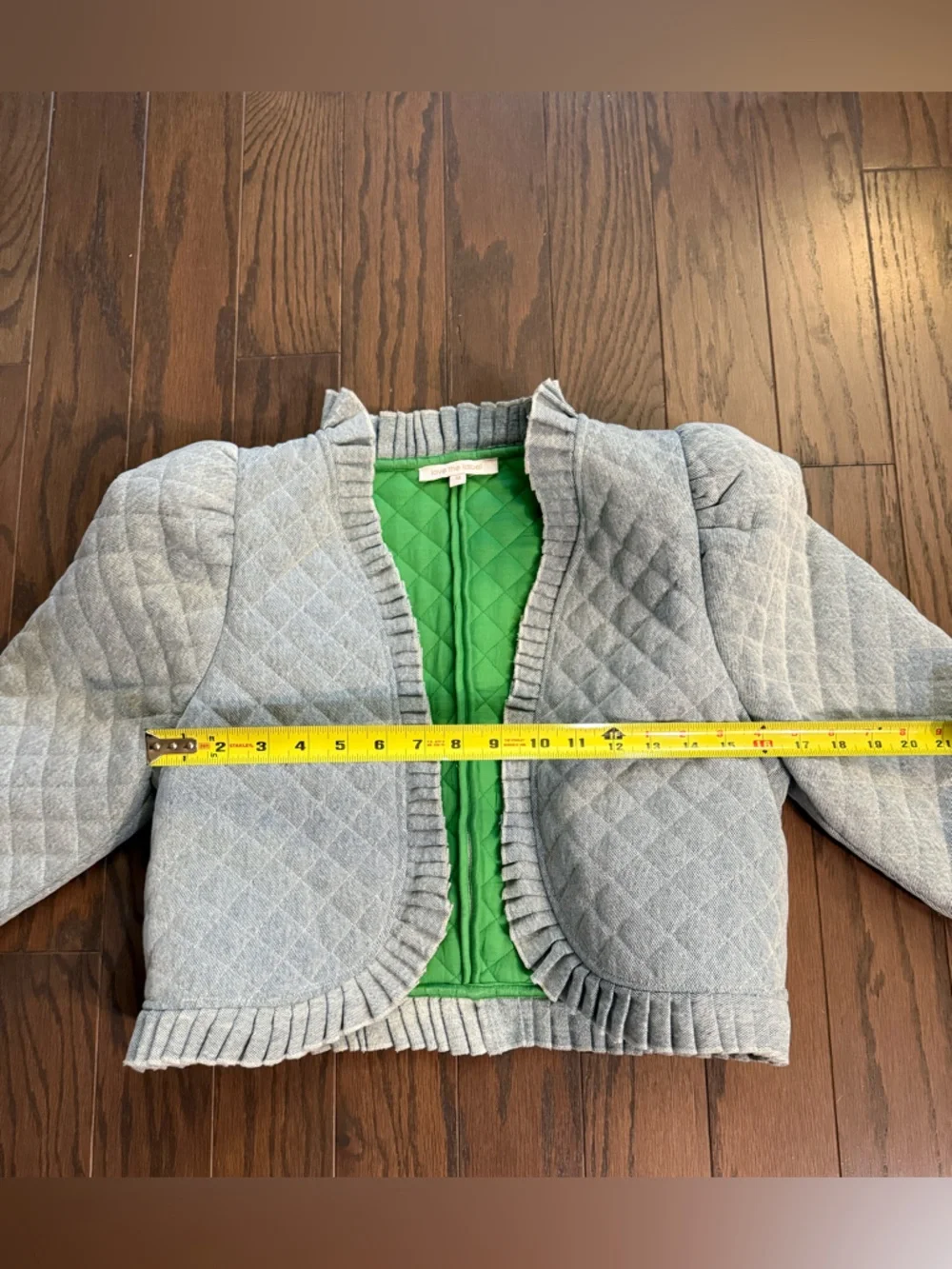 LOVE THE LABEL Adrienne Quilted Open-Front Cropped Jacket Size Medium